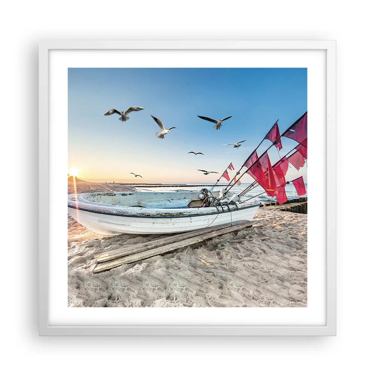 Poster in einem weißen Rahmen - Wohlverdiente Ruhe - 50x50 cm