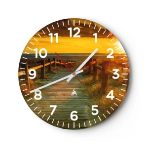 Wanduhr - Glasuhr - In altem Gold gebadet - 40x40 cm