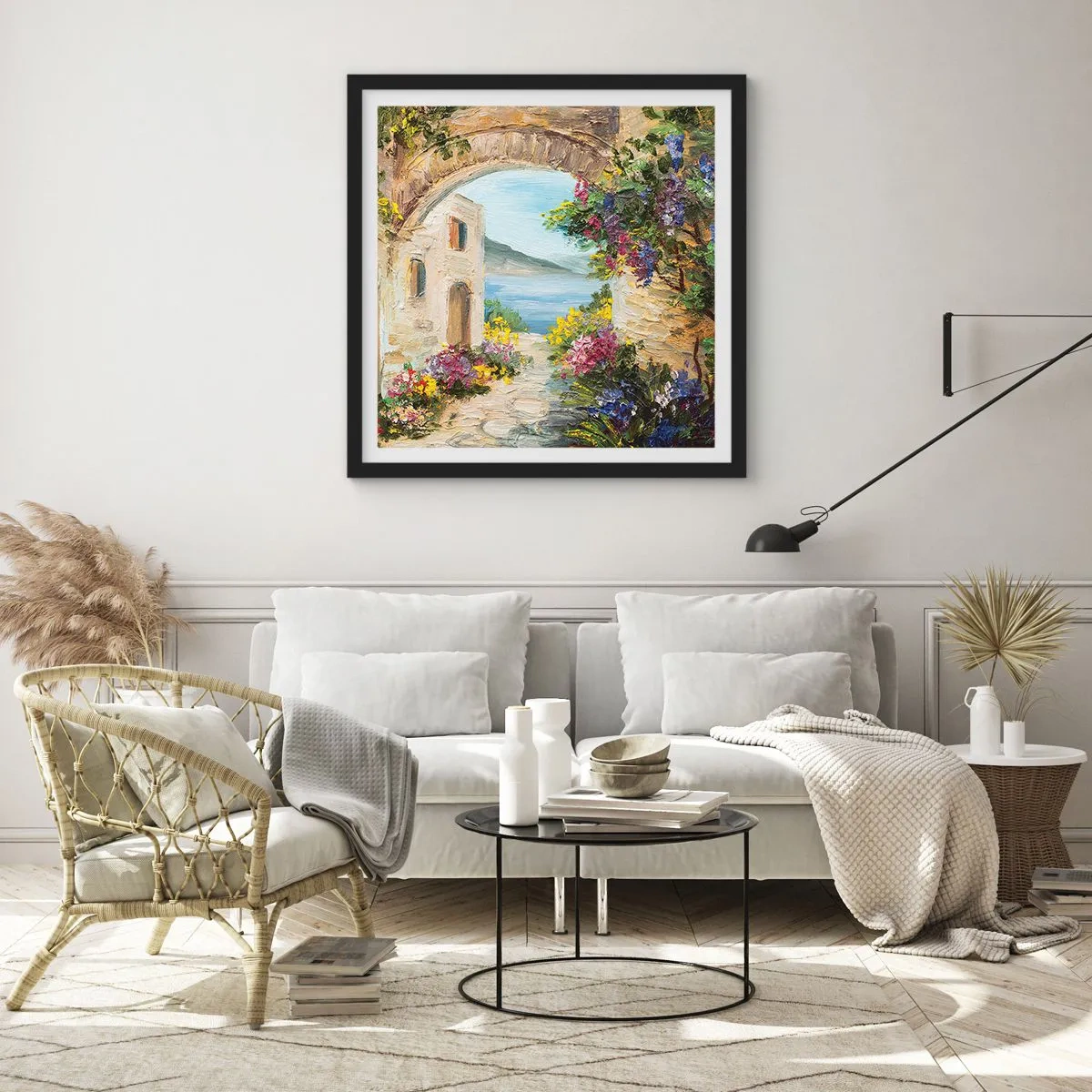 Poster in einem schwarzem Rahmen - Charme einer Küstenprovinz - 40x40 cm