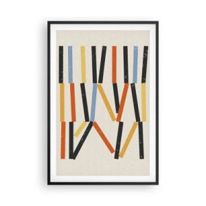 Poster in einem schwarzem Rahmen - Komposition auf der Ebene - 61x91 cm