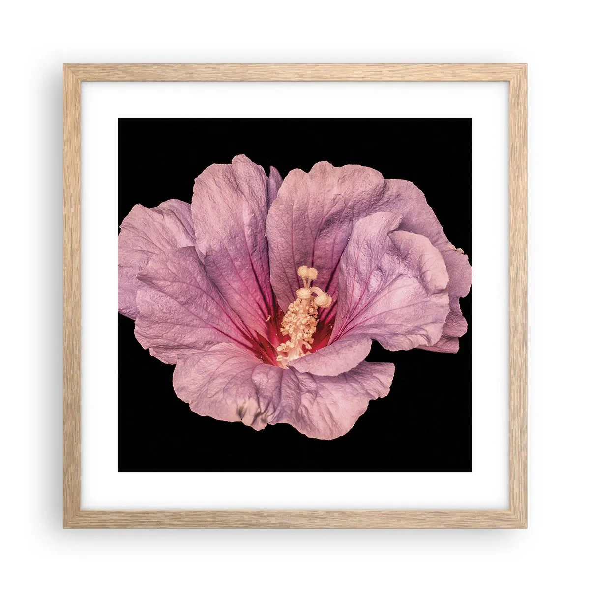 Poster in einem Rahmen aus heller Eiche - Direkt ins Herz - 40x40 cm