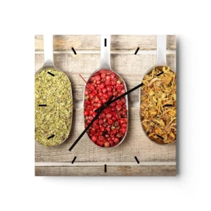 Wanduhr - Glasuhr - Küchenzauber - 40x40 cm