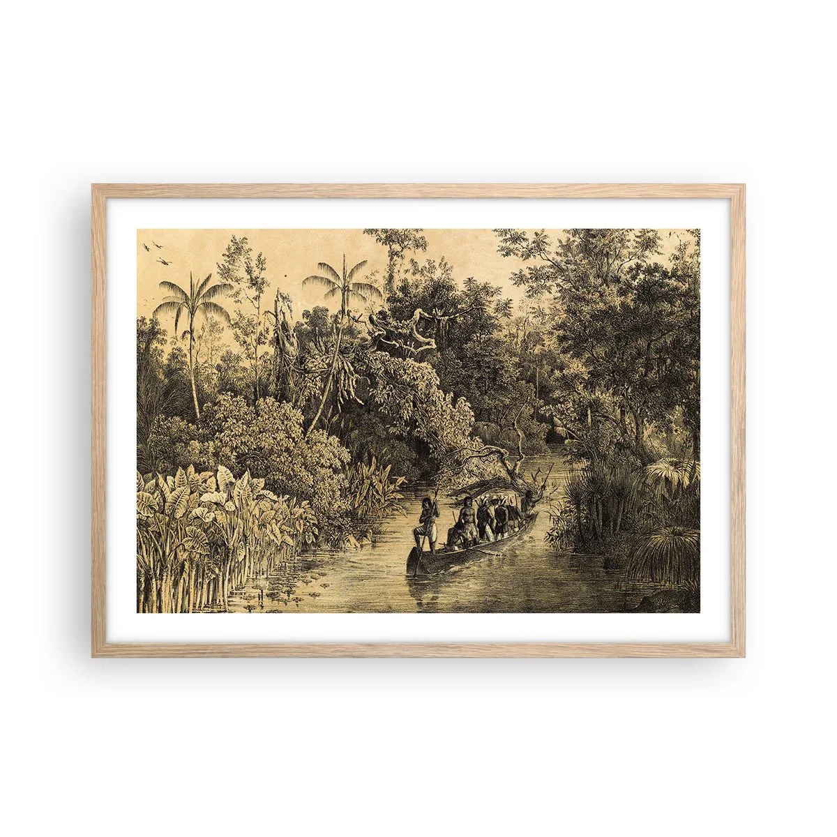 Poster in einem Rahmen aus heller Eiche - Expedition zur Quelle - 70x50 cm