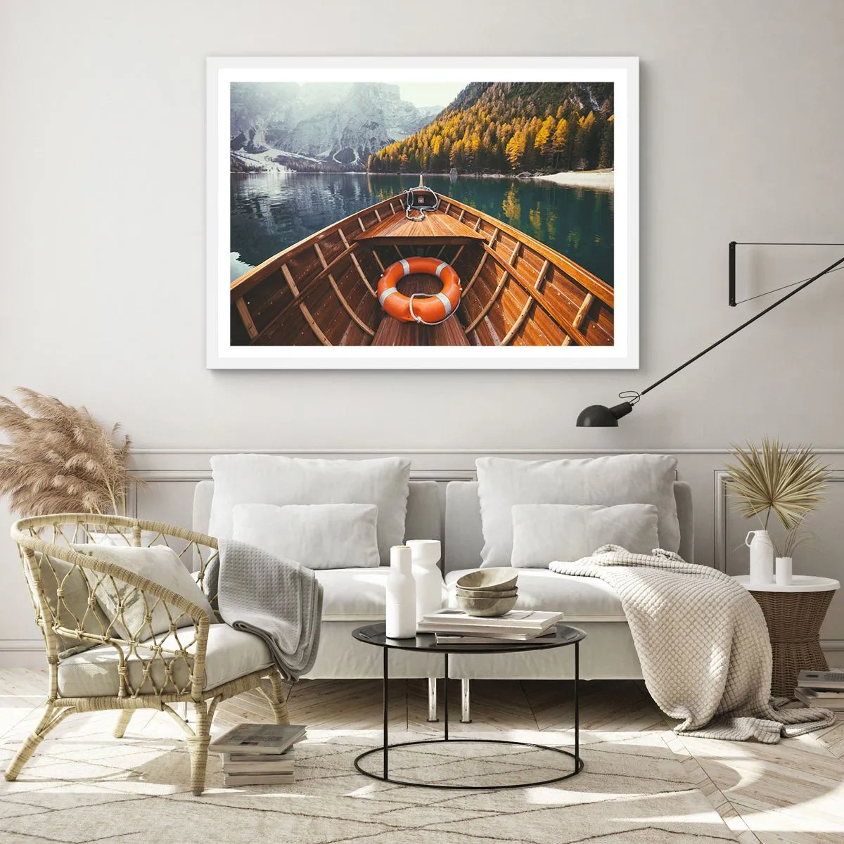 Poster in einem weißen Rahmen - Bergreise - 50x40 cm