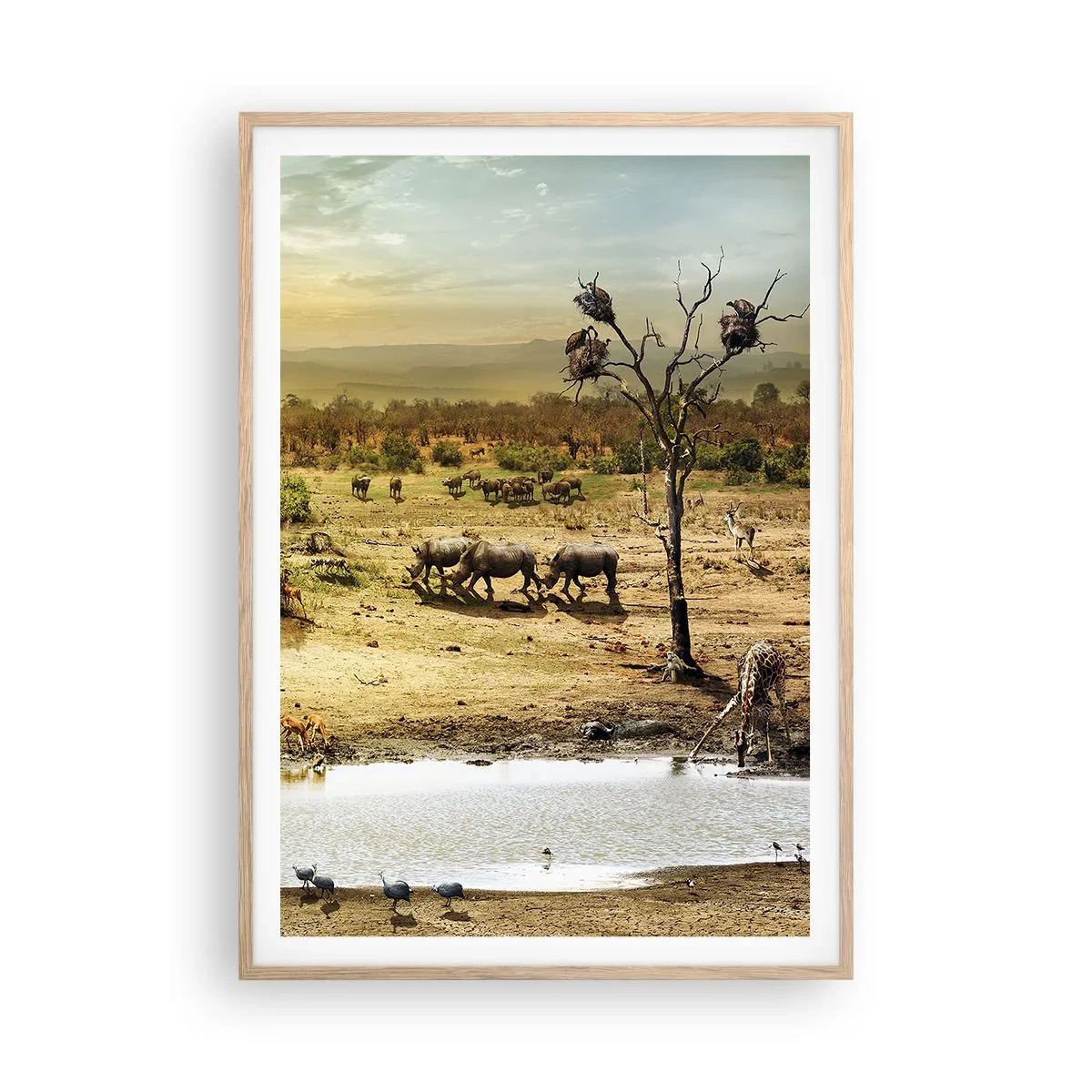 Poster in einem Rahmen aus heller Eiche - Ein Fluss floss aus Eden ... - 70x100 cm