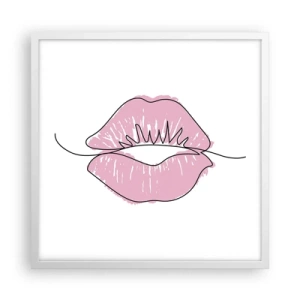 Poster in einem weißen Rahmen - Bereit zum Küssen? - 50x50 cm