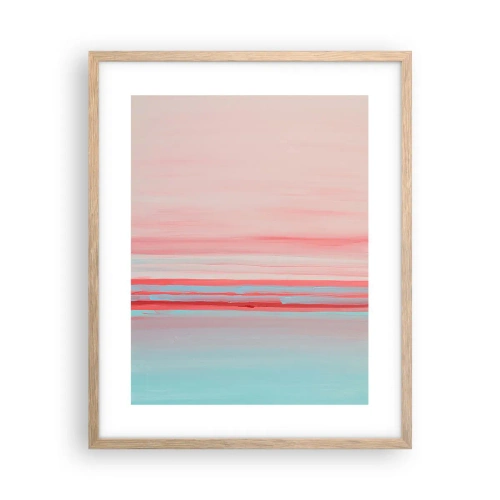 Poster in einem Rahmen aus heller Eiche - Abstraktion im Morgengrauen - 40x50 cm