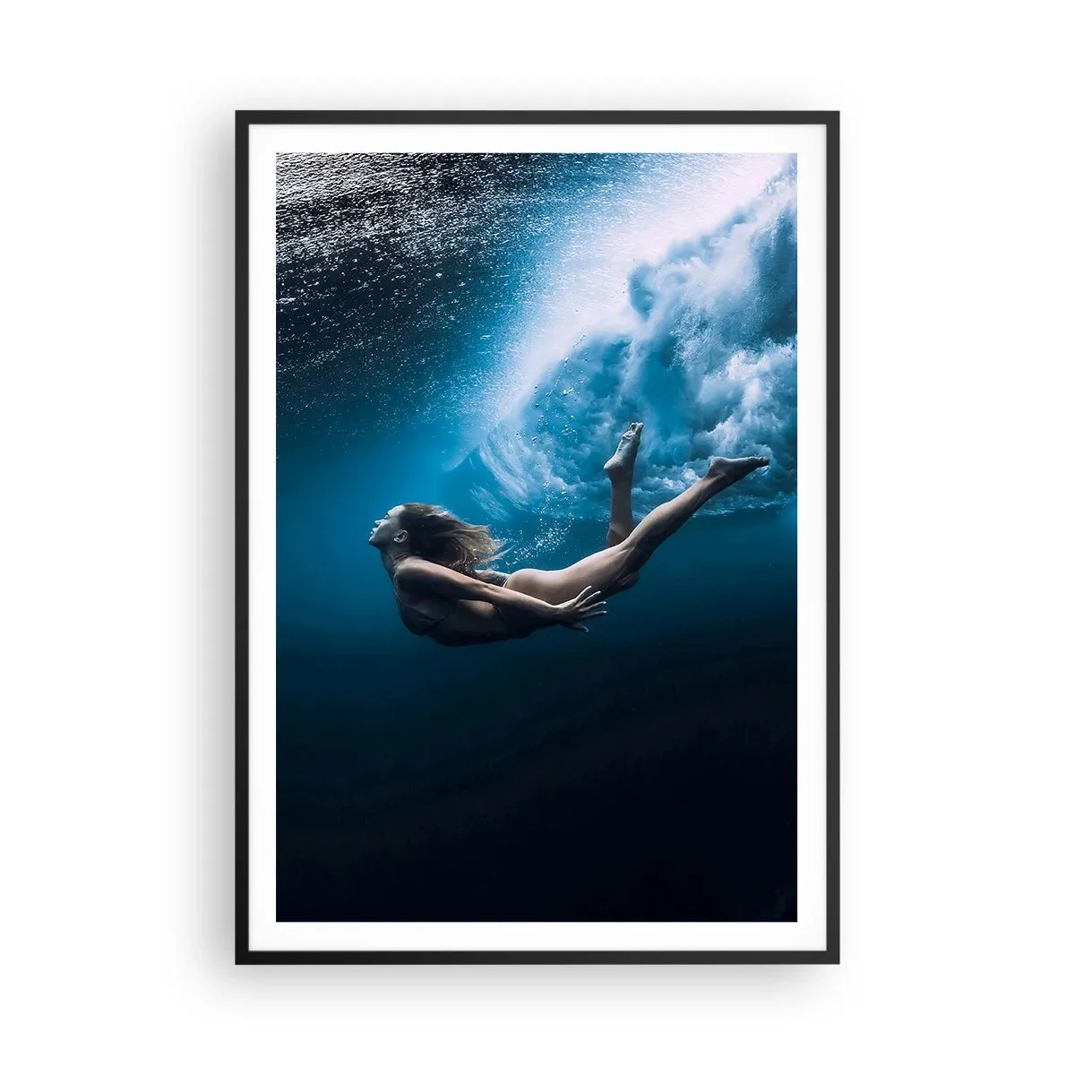 Poster in einem schwarzem Rahmen - Moderne Meerjungfrau - 70x100 cm