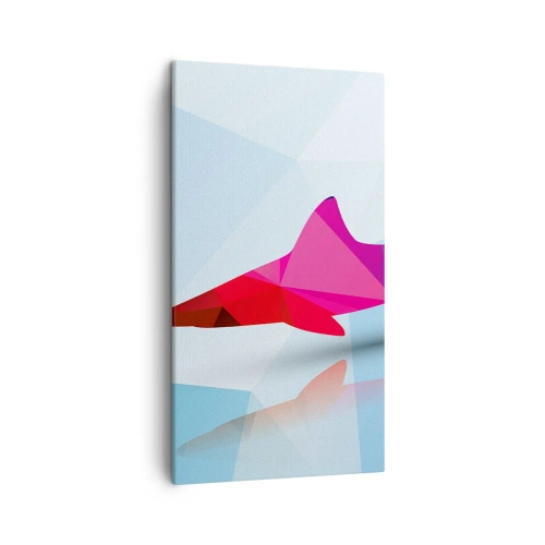 Bild auf Leinwand - Leinwandbild - Ein Hai in einem Kristallraum - 45x80 cm