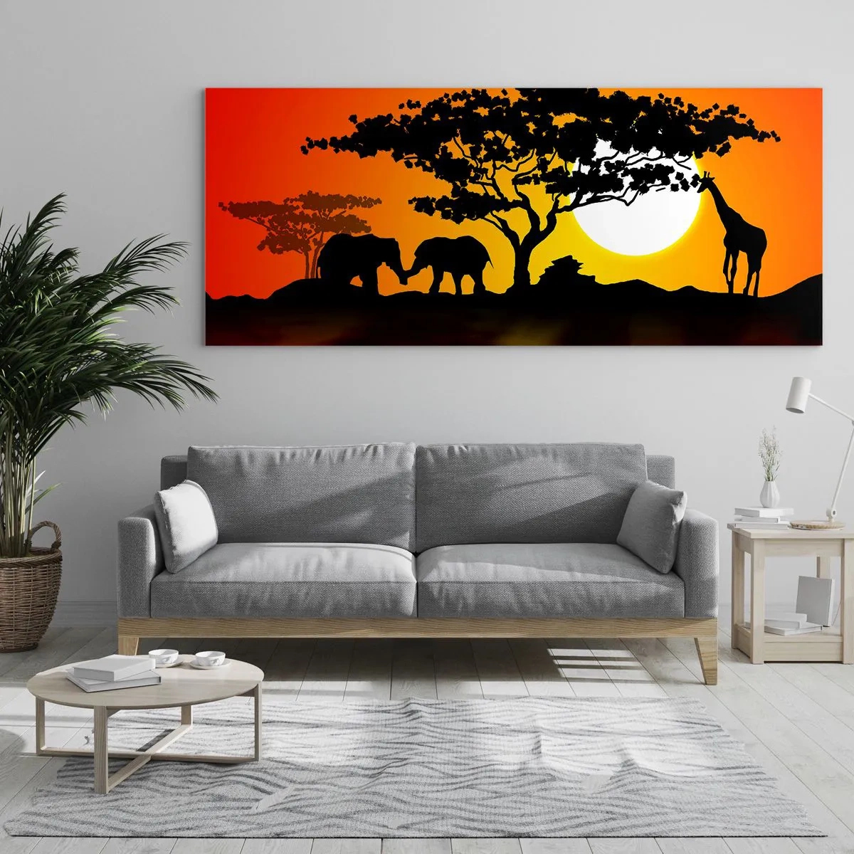 Glasbild - Bild auf glas - Treffen in der Savanne - 100x40 cm