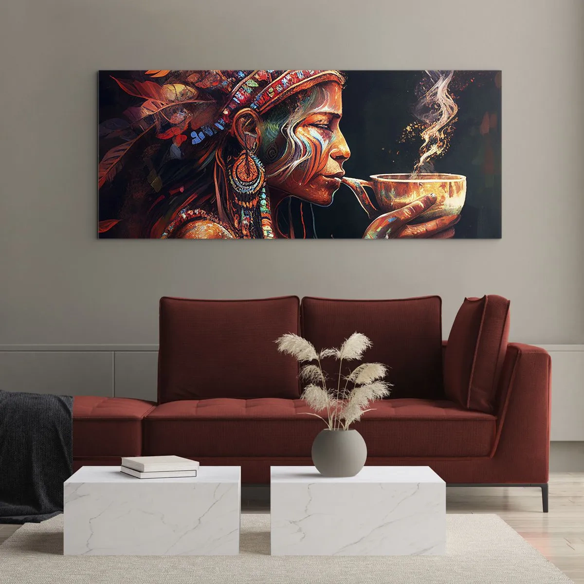 Glasbild - Bild auf glas - Magisches Ritual - 90x30 cm