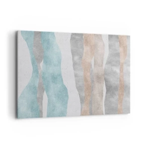 Bild auf Leinwand - Leinwandbild - Abstrakte Streifen in Pastelltönen - 120x80cm - Studie über Nähe - Moderne Wanddekoration für Wohnzimmer und Schlafzimmer ARTTOR