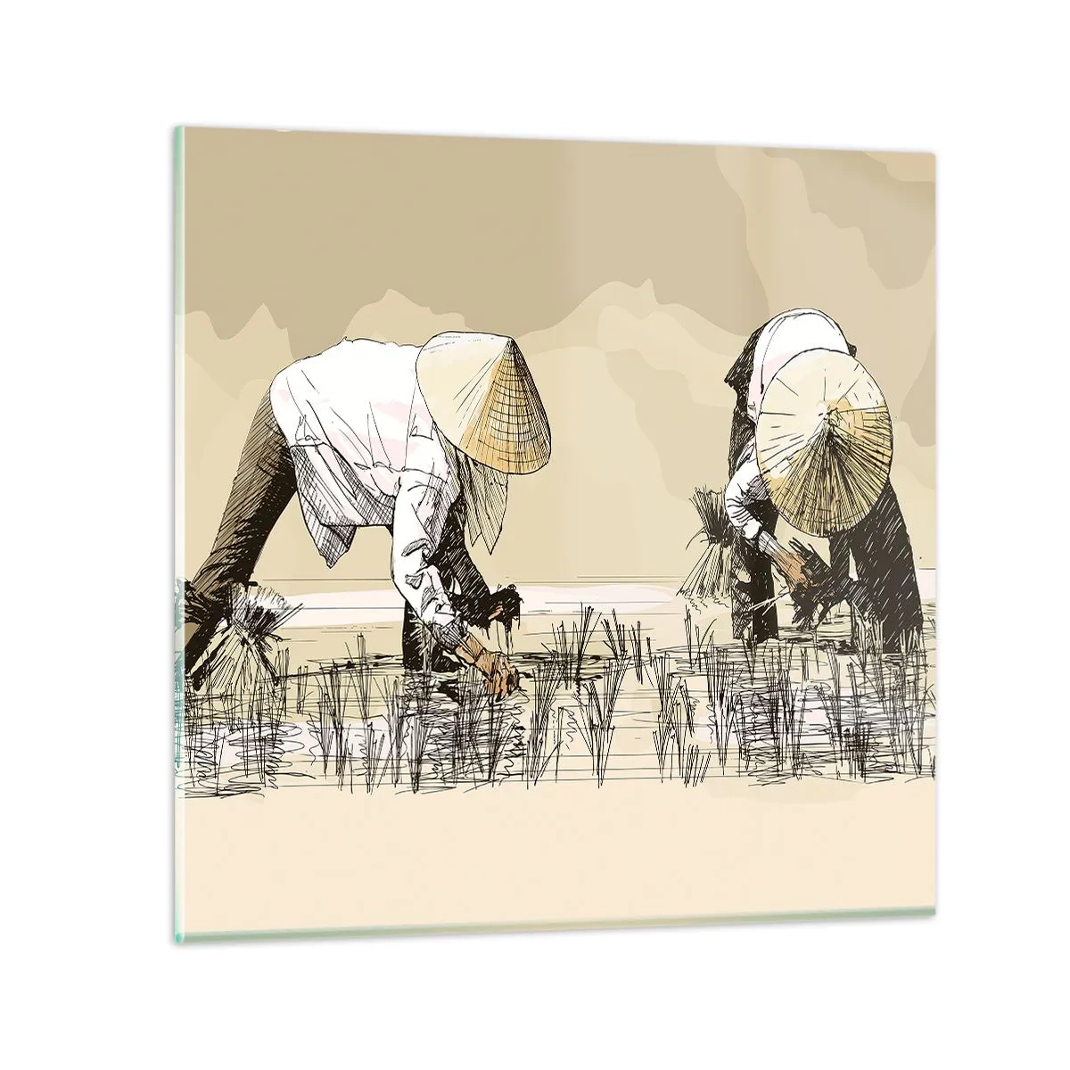 Glasbild - Bild auf glas - Erfolgreiche Ernte - 70x70 cm