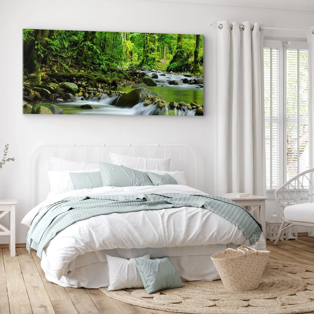 Bild auf Leinwand - Leinwandbild - Schwimmen Sie in einem Meer aus Grün - 90x30 cm