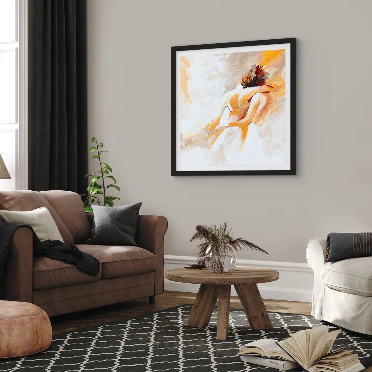 Poster in einem schwarzem Rahmen - Am Himmel der Nähe - 40x40 cm