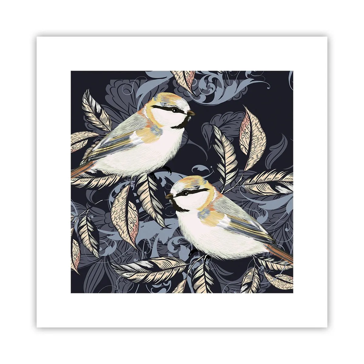 Poster - Gelb-blauer Triller - 30x30 cm