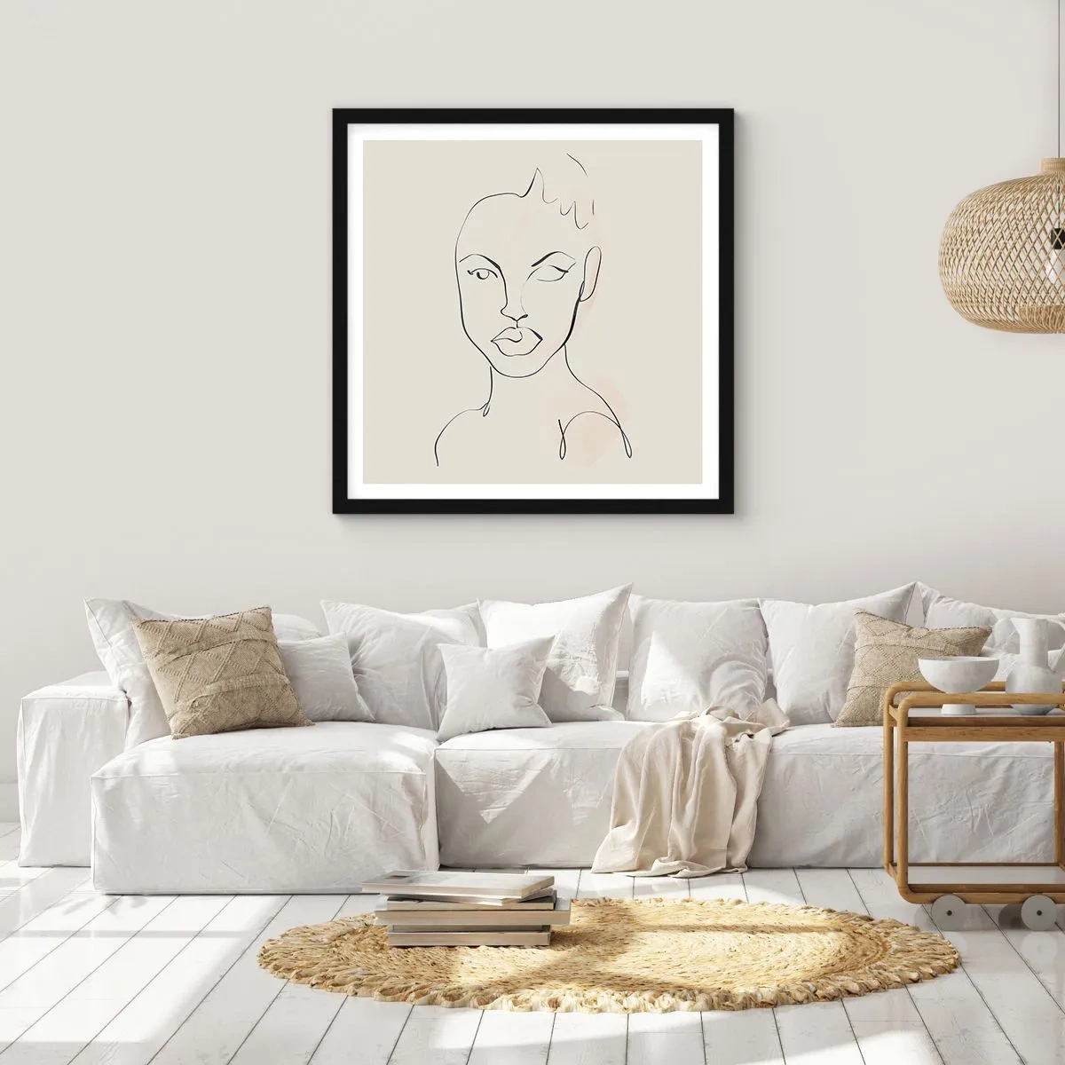 Poster in einem schwarzem Rahmen - Umriss der Sinnlichkeit - 40x40 cm
