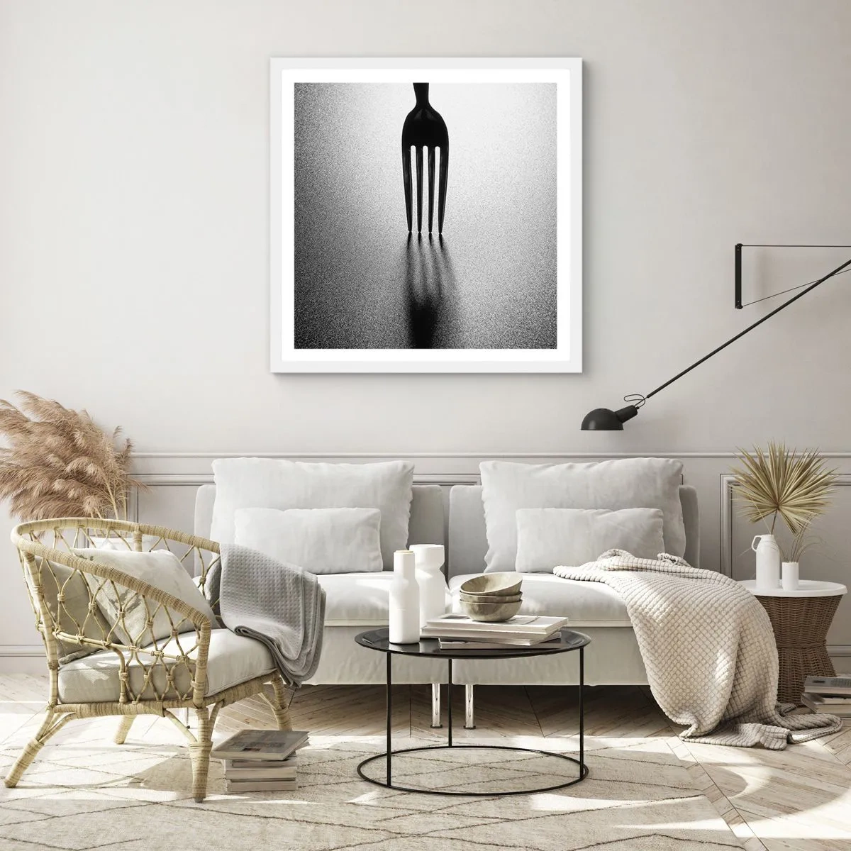 Poster in einem weißen Rahmen - Licht und Schatten - 30x30 cm