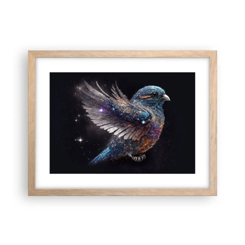 Poster in einem Rahmen aus heller Eiche - Diamantsperling - 40x30 cm