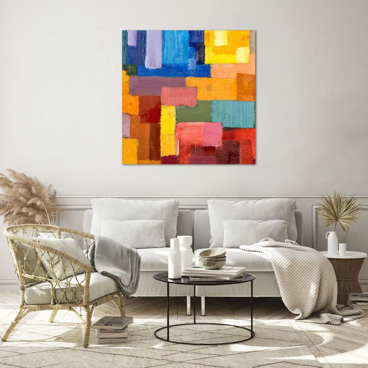 Glasbild - Bild auf glas - Jeder ist anders, alle bunt - 40x40 cm