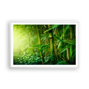 Poster in einem weißen Rahmen - Lerne Grün selbst kennen - 91x61 cm