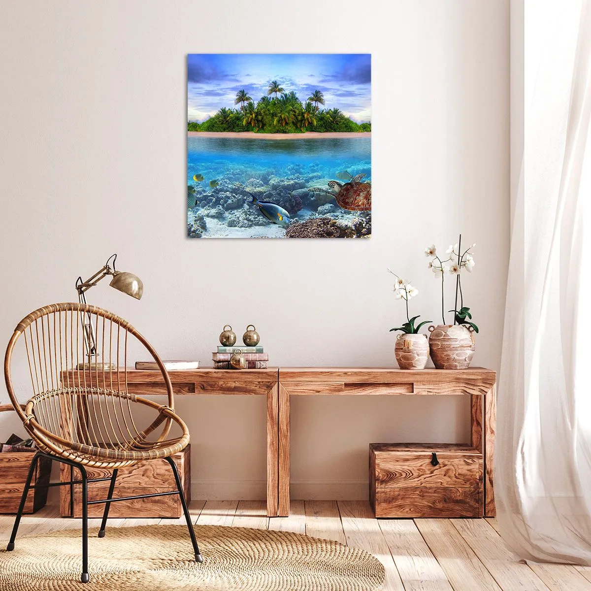 Bild auf Leinwand - Leinwandbild - Heavenly Island lädt dich ein - 40x40 cm