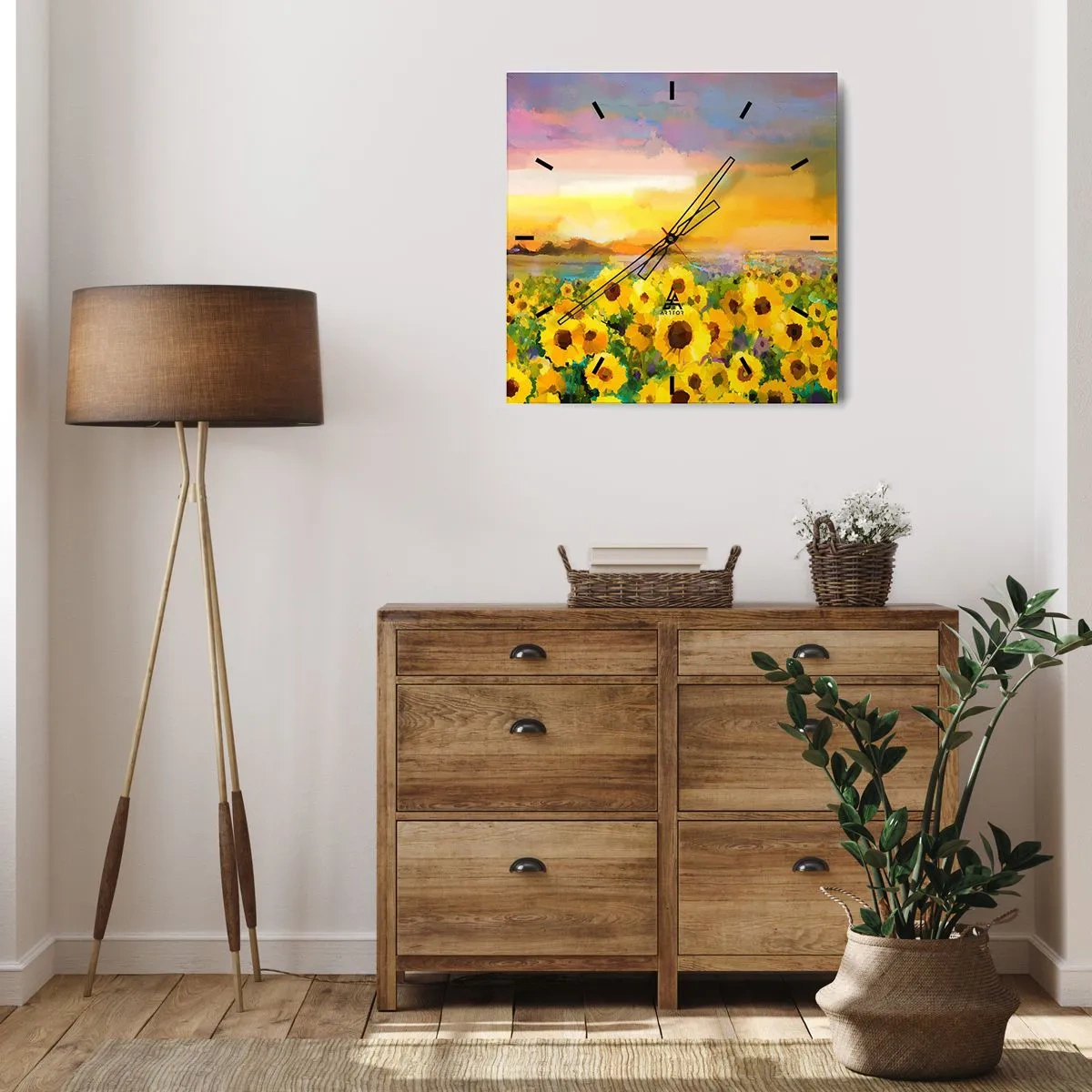 Wanduhr - Glasuhr - Die Sonne selbst ist auf die Erde herabgestiegen - 40x40 cm