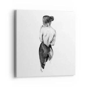 Bild auf Leinwand - Leinwandbild - Bei ihr verschwindet die Welt - 30x30 cm