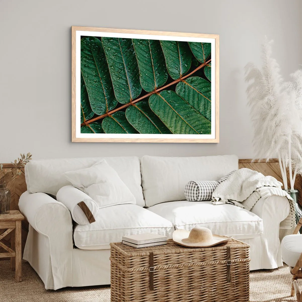 Poster in einem Rahmen aus heller Eiche - Im grünen Rhythmus - 70x50 cm