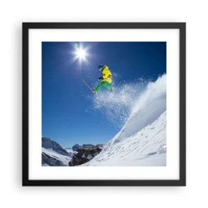 Poster in einem schwarzem Rahmen - Tanzen mit den Bergen - 40x40 cm