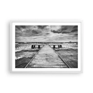 Poster in einem weißen Rahmen - Ich warte darauf, dass der Wind wegjagt... - 70x50 cm