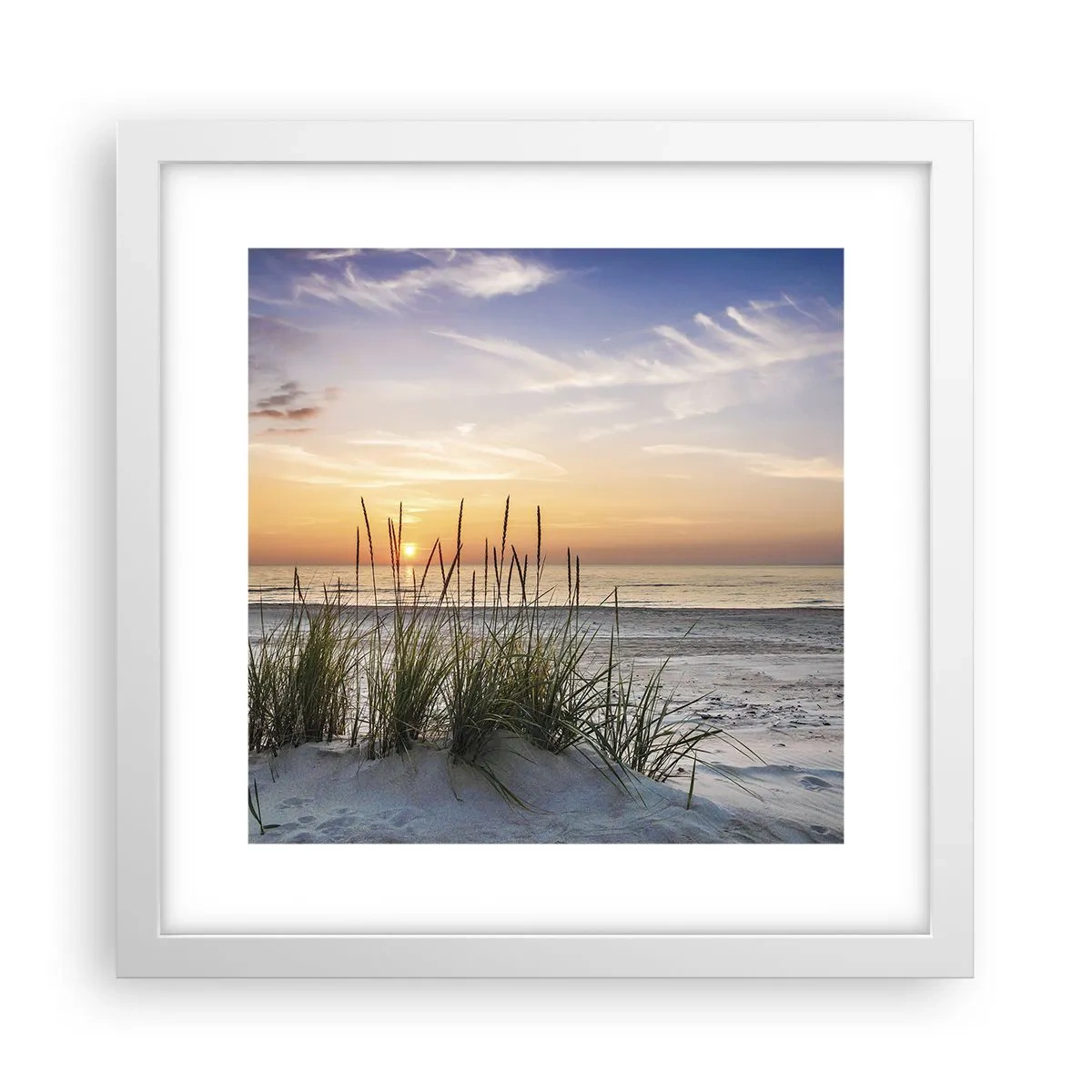 Poster in einem weißen Rahmen - Schau, denk, fühl - 30x30 cm