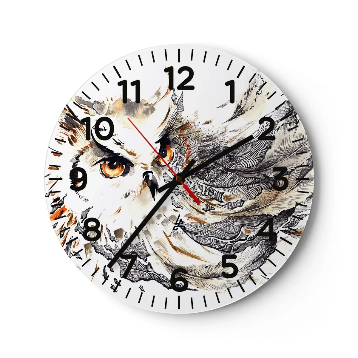 Wanduhr - Glasuhr - Sie kam aus der Welt der Magie - 30x30 cm