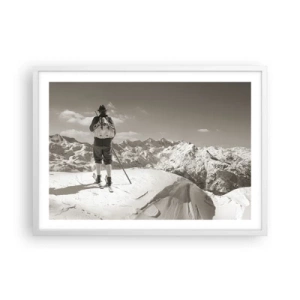 Poster in einem weißen Rahmen - Und die Berge bleiben unverändert - 70x50 cm