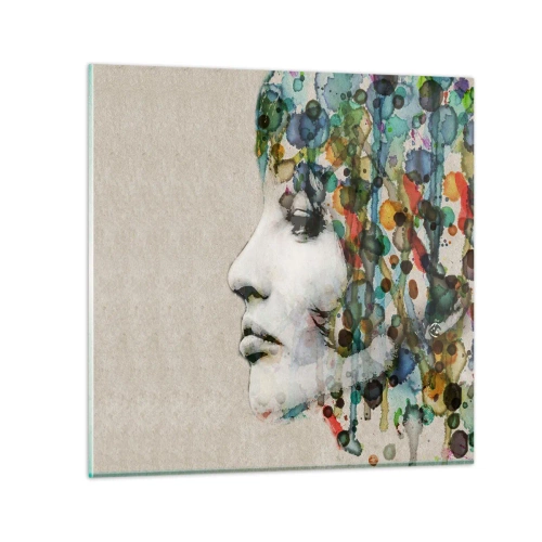 Glasbild - Bild auf glas - Sie tauchte aus dem Grau auf - 70x70 cm