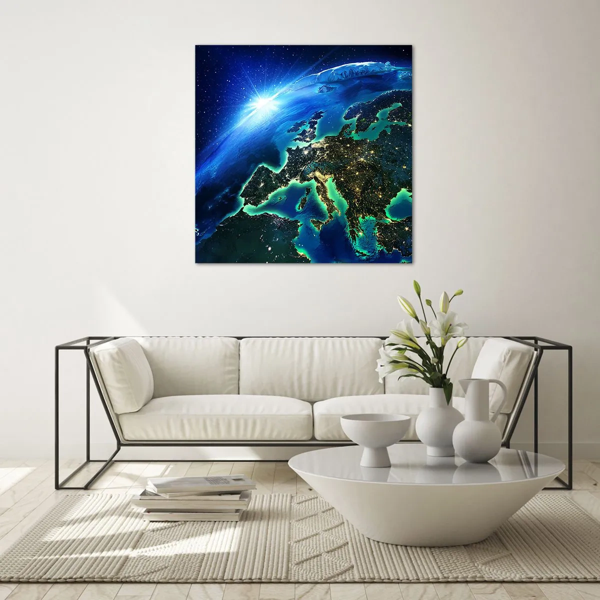 Glasbild - Bild auf glas - Funkelndes Europa - 70x70 cm