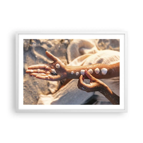 Poster in einem weißen Rahmen - Schönheit an Ihren Fingerspitzen - 70x50 cm