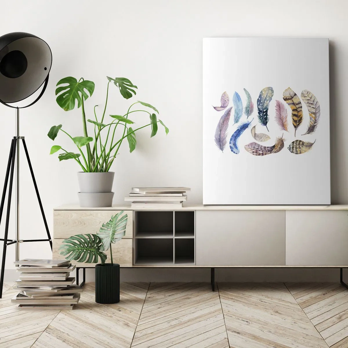 Bild auf Leinwand - Leinwandbild - Hell, bunt und bunt - 65x120 cm