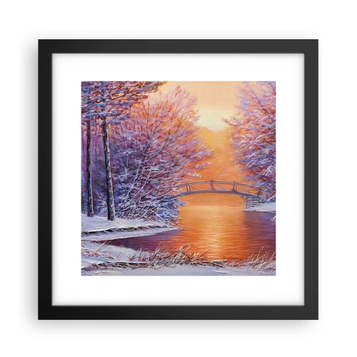 Poster in einem schwarzem Rahmen - Treffen wir uns hier - 30x30 cm