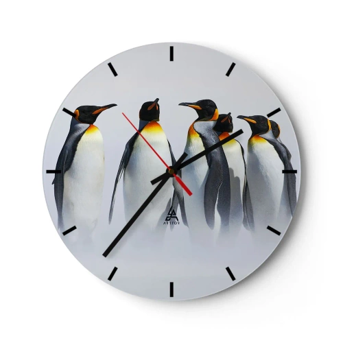 Wanduhr - Glasuhr - Treffen in Abendkleidern - 40x40 cm