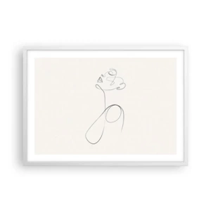 Poster in einem weißen Rahmen - Versunken in Träumen - 70x50 cm