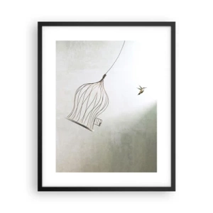 Poster in einem schwarzem Rahmen - In seinem Element - 40x50 cm