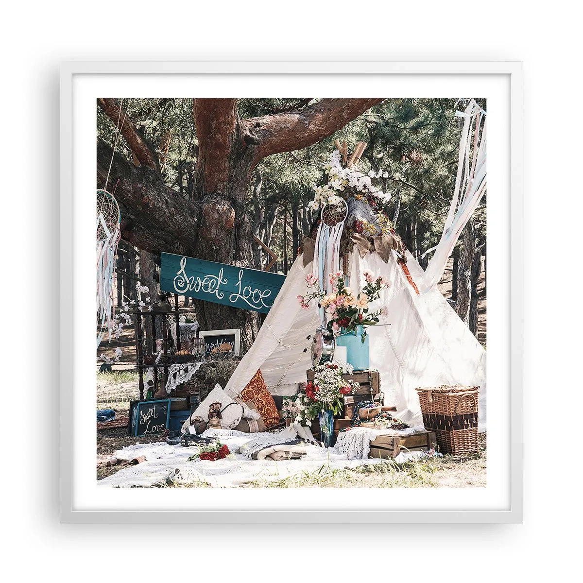 Poster in einem weißen Rahmen - Liebe machen ... - 60x60 cm