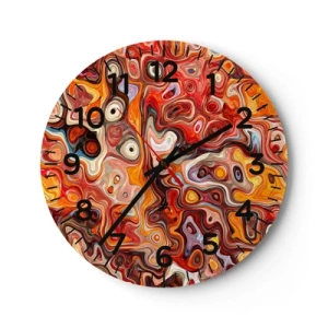 Wanduhr - Glasuhr - Wenn die Nüsse in Honig geschmolzen sind - 40x40 cm