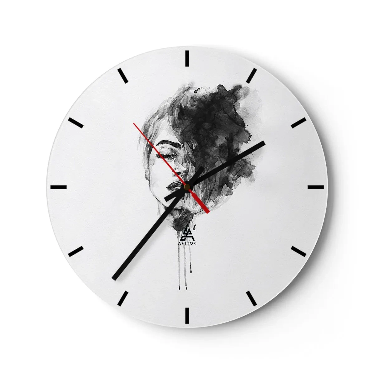 Wanduhr - Glasuhr - Wovon träumt das Mädchen - 40x40 cm