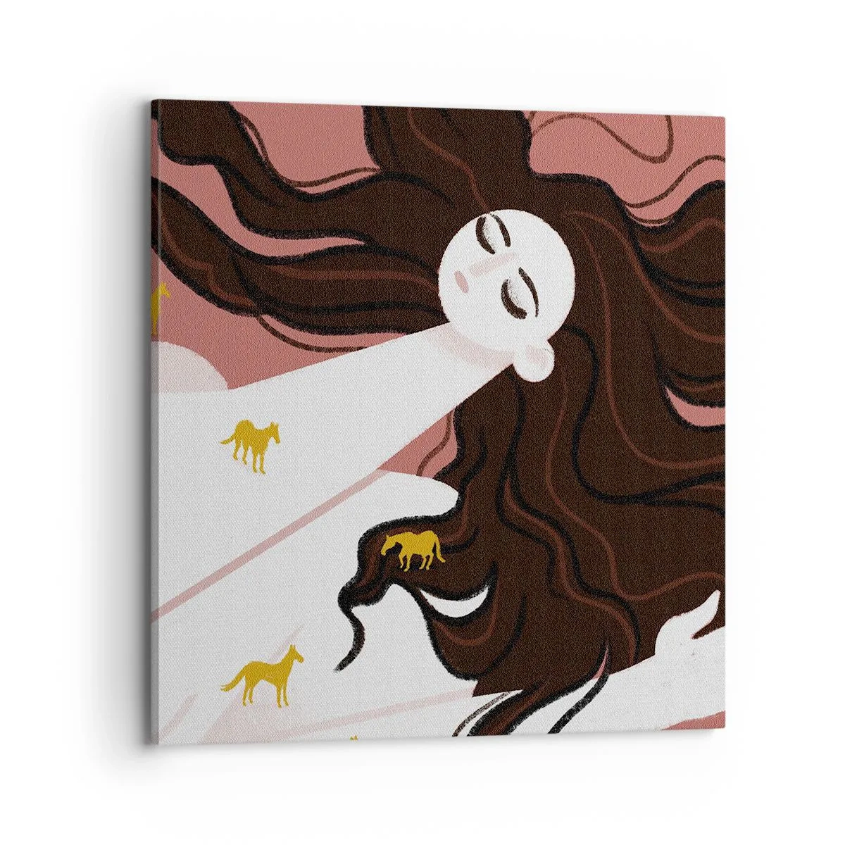 Bild auf Leinwand - Leinwandbild - Traum von einem goldenen Pferd - 70x70 cm