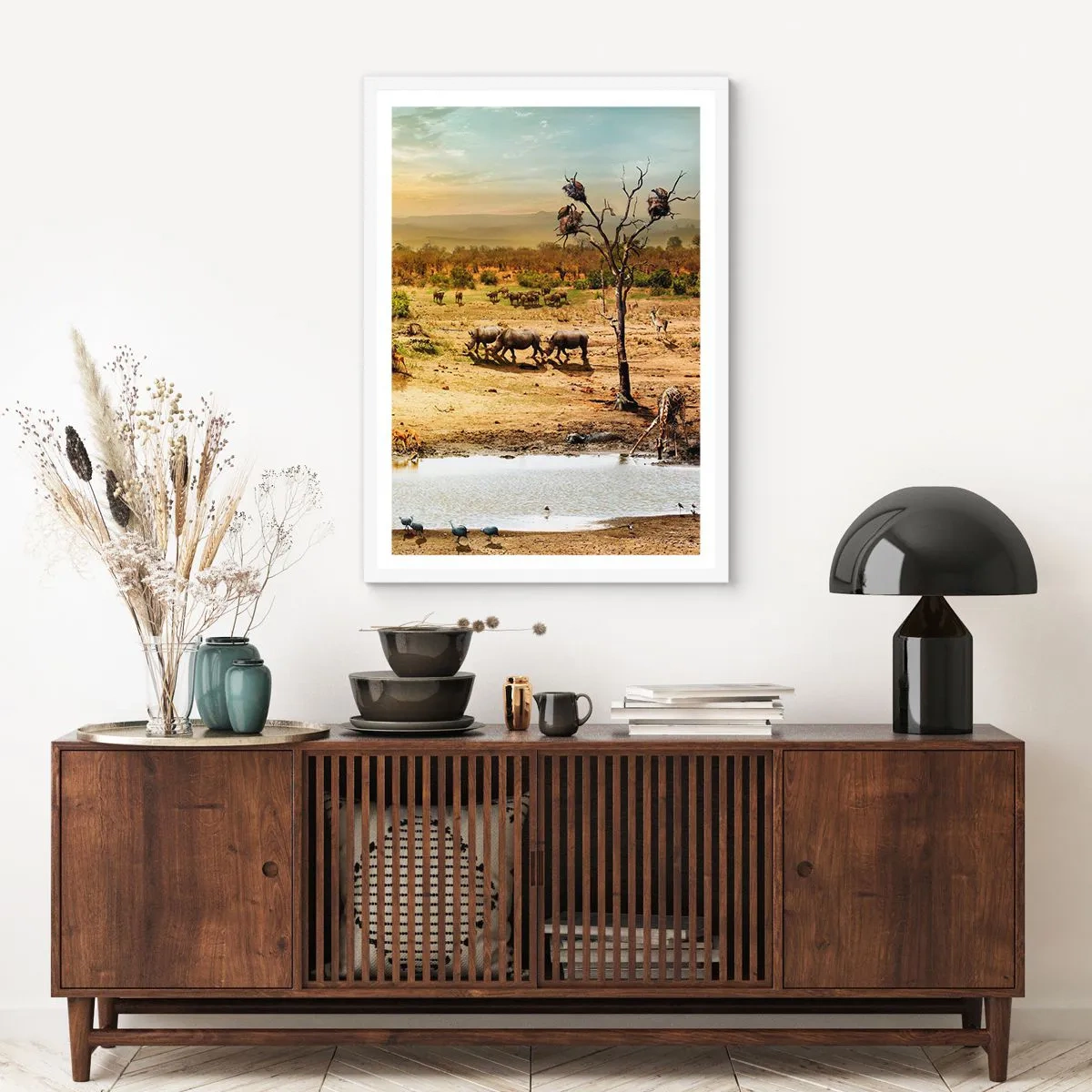 Poster in einem weißen Rahmen - Ein Fluss floss aus Eden ... - 70x100 cm