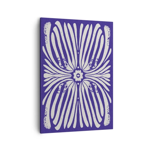 Bild auf Leinwand - Leinwandbild - Ethno-Muster in Lila- und Weißtönen - 50x70cm - Ethnische Inspirationen - Moderne Wanddekoration für Wohnzimmer und Schlafzimmer ARTTOR