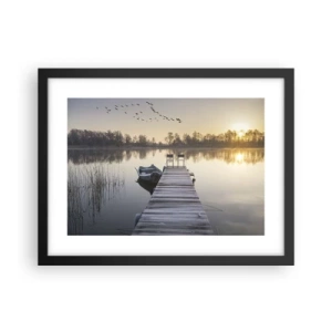 Poster in einem schwarzem Rahmen - Ich komme nach einiger Zeit zurück - 40x30 cm