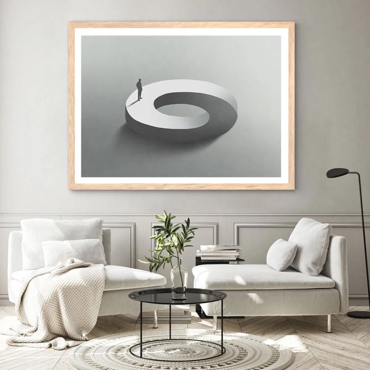 Poster in einem Rahmen aus heller Eiche - Und wie soll man davon klug werden - 50x40 cm